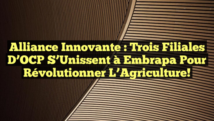 Alliance Innovante : Trois Filiales d’OCP s’Unissent à Embrapa pour Révolutionner l’Agriculture!