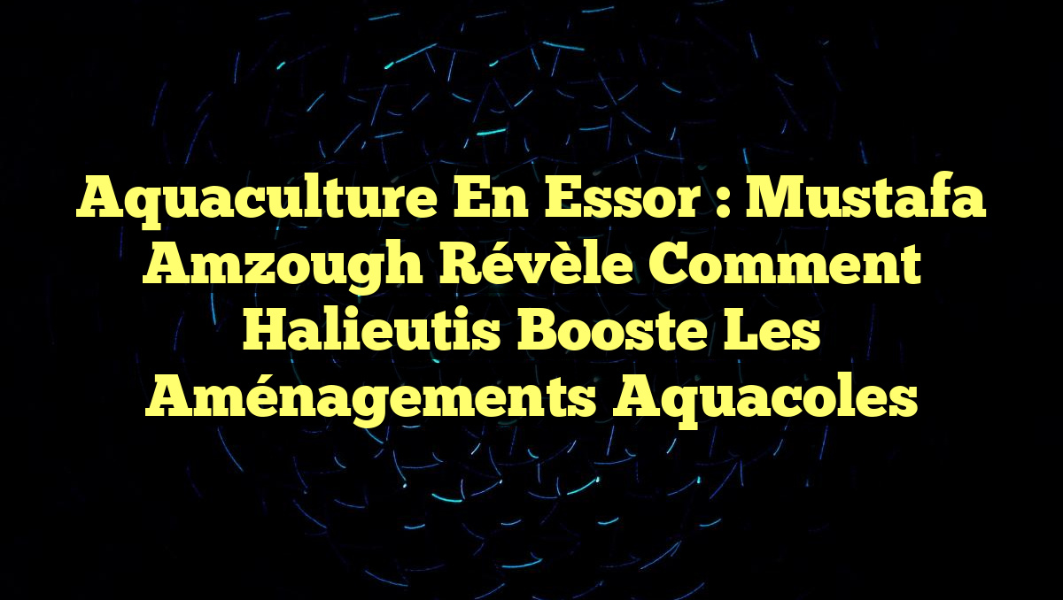 Aquaculture en Essor : Mustafa Amzough révèle comment Halieutis booste les aménagements aquacoles