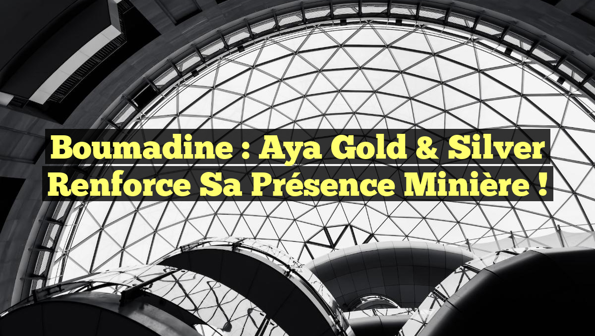 Boumadine : Aya Gold & Silver renforce sa présence minière !