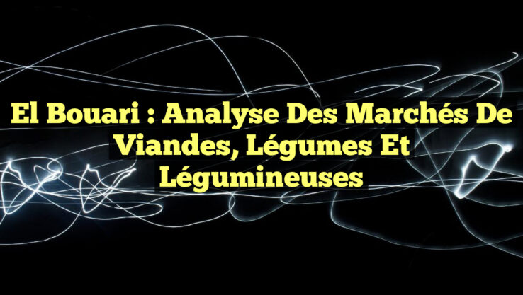 El Bouari : Analyse des Marchés de Viandes, Légumes et Légumineuses