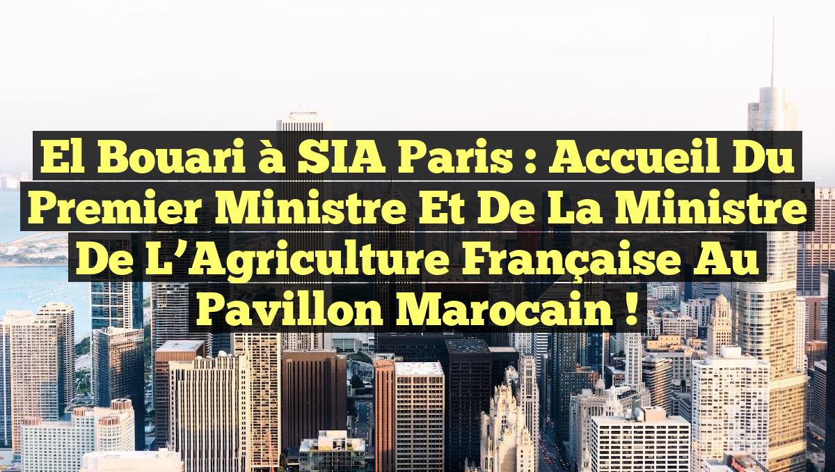 El Bouari à SIA Paris : Accueil du Premier ministre et de la ministre de l&rsquo;Agriculture française au pavillon marocain !