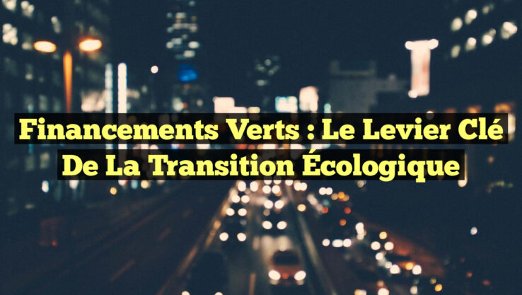 Financements Verts : Le Levier Clé de la Transition Écologique