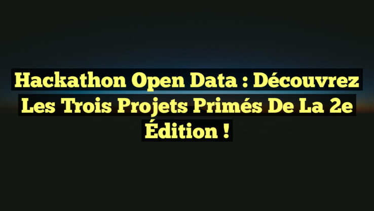 Hackathon Open Data : Découvrez les Trois Projets Primés de la 2e Édition !