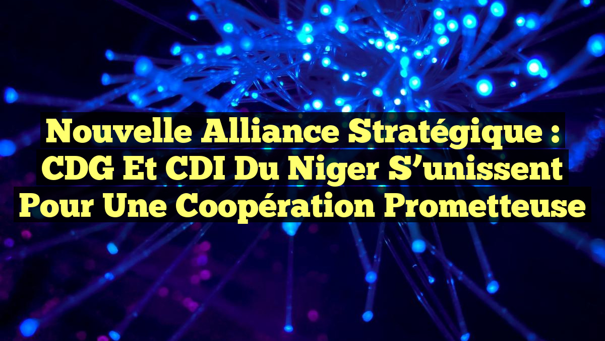 Nouvelle Alliance Stratégique : CDG et CDI du Niger S&rsquo;unissent pour une Coopération Prometteuse