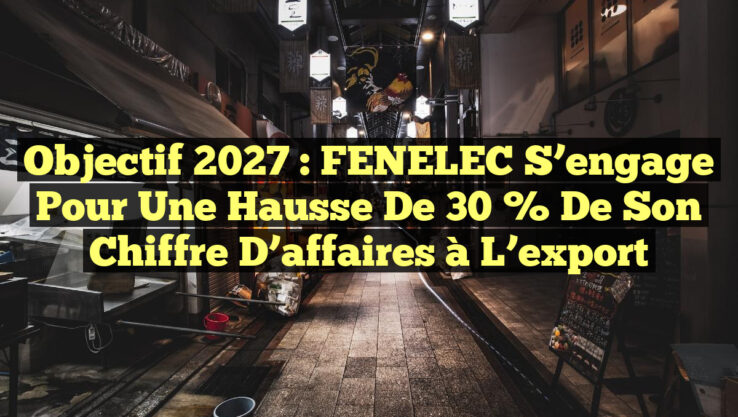 Objectif 2027 : FENELEC s’engage pour une hausse de 30 % de son chiffre d’affaires à l’export