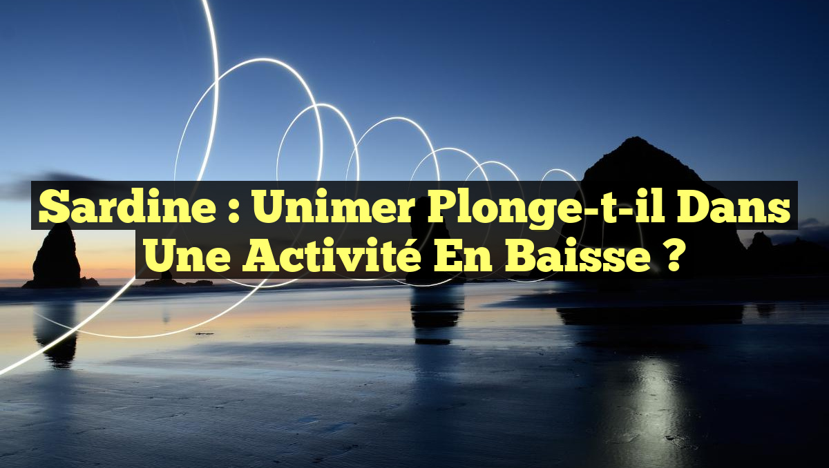 Sardine : Unimer Plonge-t-il dans une Activité en Baisse ?