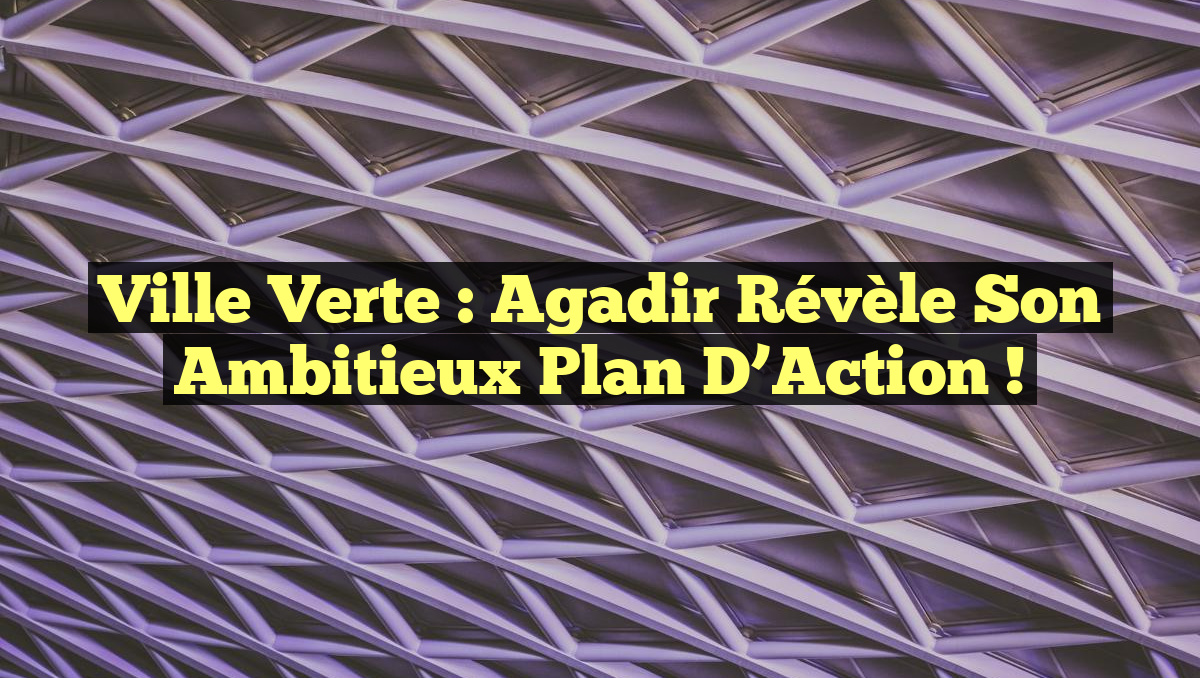 Ville Verte : Agadir Révèle Son Ambitieux Plan d&rsquo;Action !