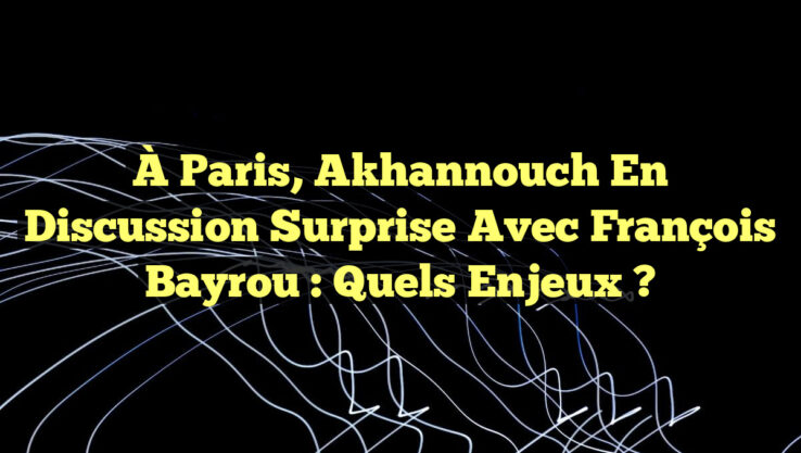 À Paris, Akhannouch en Discussion Surprise avec François Bayrou : Quels Enjeux ?