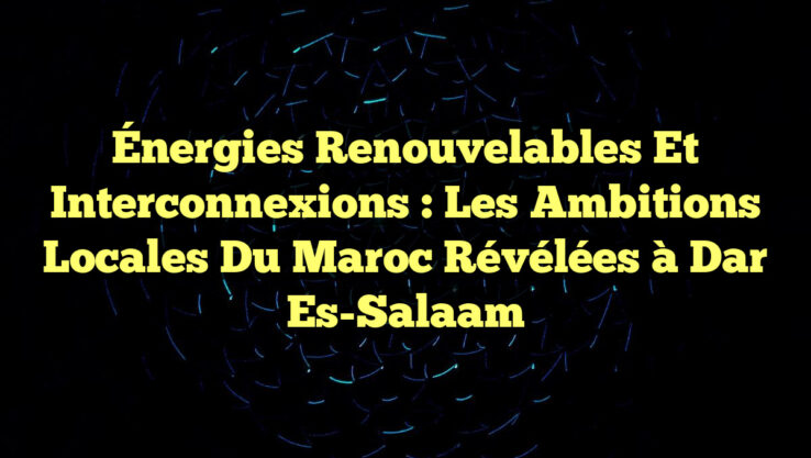 Énergies Renouvelables et Interconnexions : Les Ambitions Locales du Maroc Révélées à Dar es-Salaam