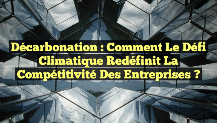 Décarbonation : Comment le défi climatique redéfinit la compétitivité des entreprises ?