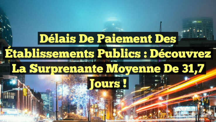 Délais de paiement des Établissements publics : Découvrez la surprenante moyenne de 31,7 jours !