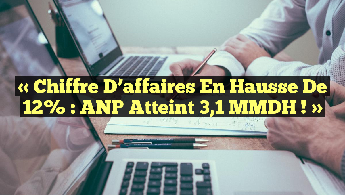 « Chiffre d&rsquo;affaires en hausse de 12% : ANP atteint 3,1 MMDH ! »