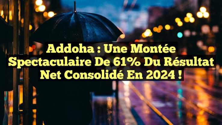 Addoha : Une montée spectaculaire de 61% du résultat net consolidé en 2024 ! Addoha : Une montée spectaculaire de 61% du résultat net consolidé en 2024 !