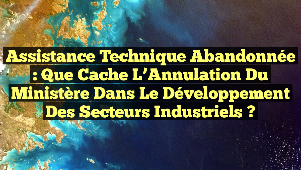 Assistance Technique Abandonnée : Que cache l&rsquo;Annulation du Ministère dans le Développement des Secteurs Industriels ?
