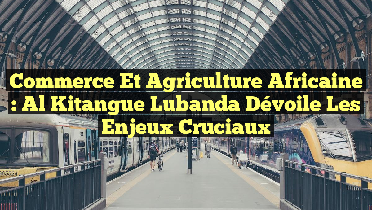 Commerce et Agriculture Africaine : Al Kitangue Lubanda Dévoile les Enjeux Cruciaux