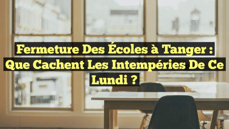 Fermeture des Écoles à Tanger : Que cachent les Intempéries de ce Lundi ?