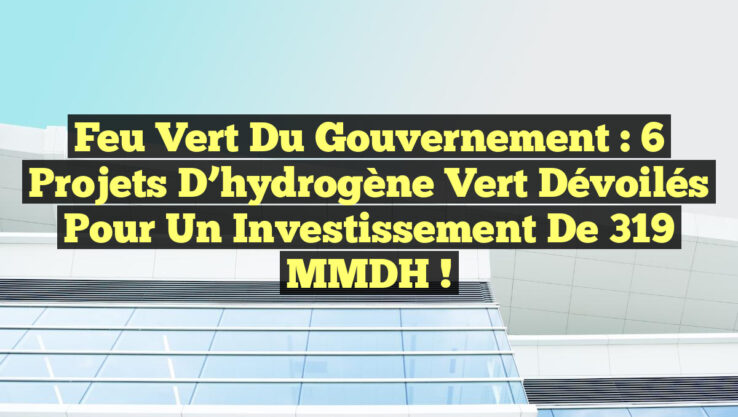 Feu vert du gouvernement : 6 projets d’hydrogène vert dévoilés pour un investissement de 319 MMDH !
