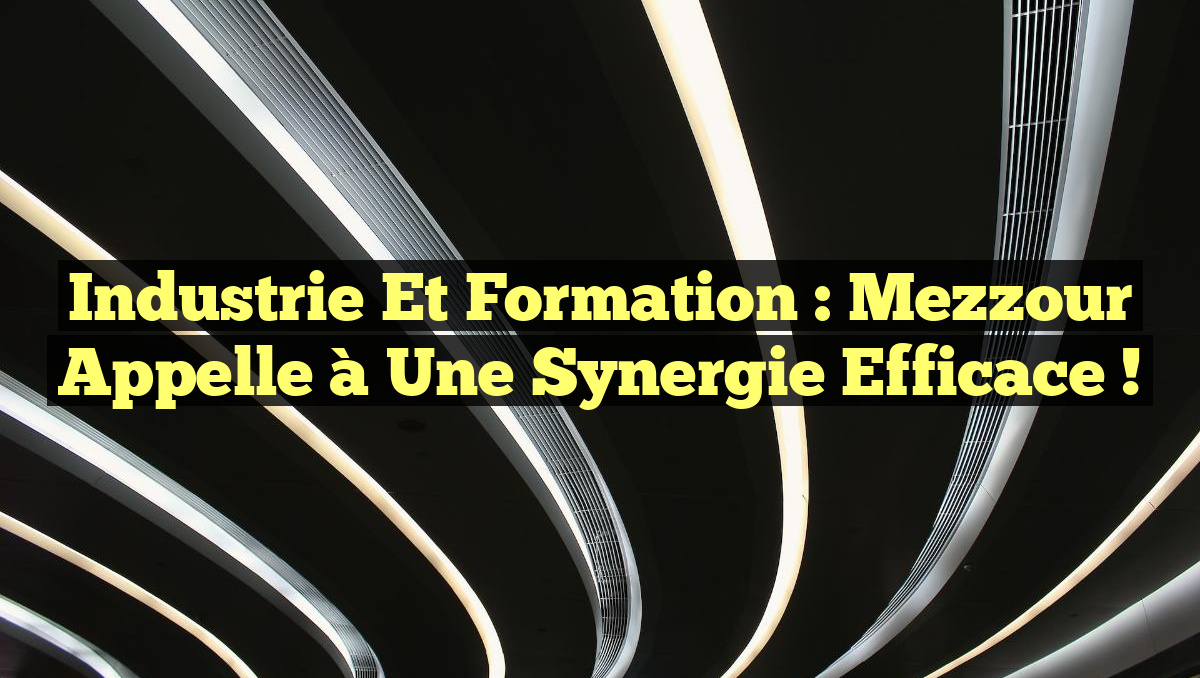 Industrie et Formation : Mezzour appelle à une Synergie Efficace !