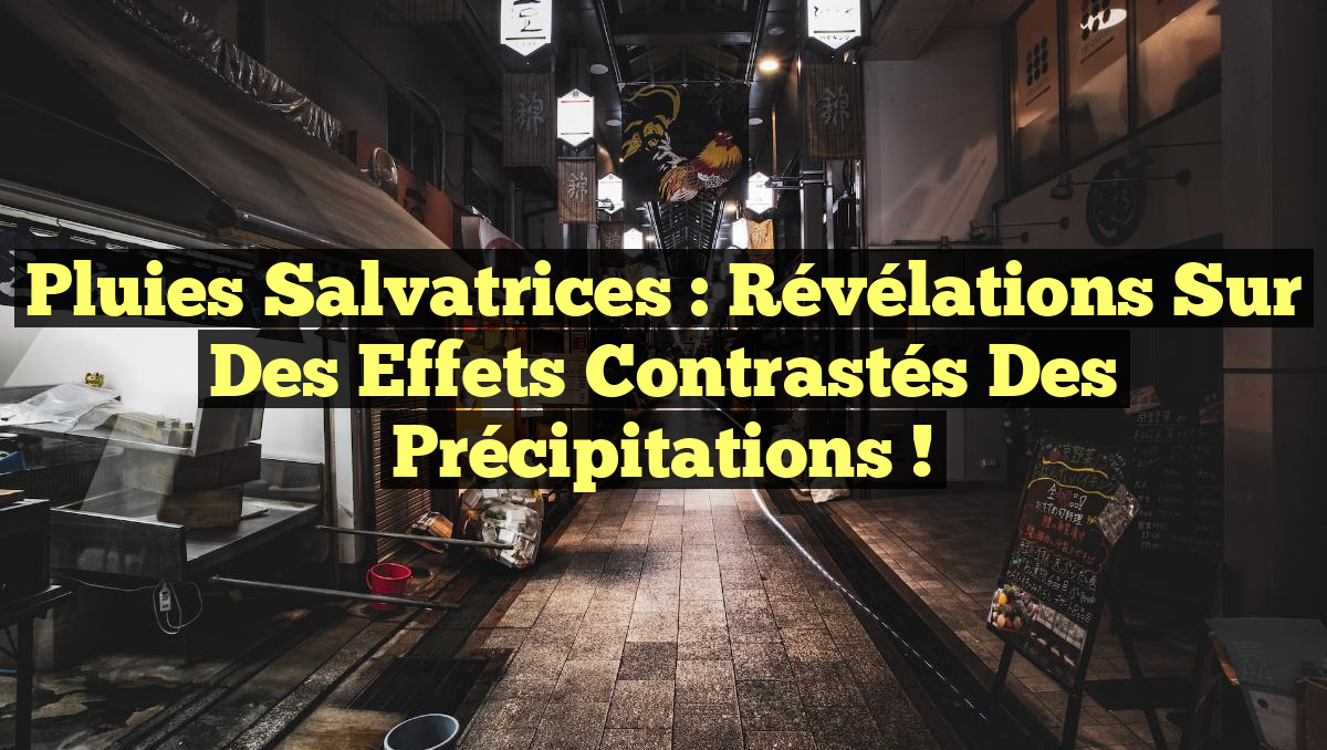 Pluies salvatrices : révélations sur des effets contrastés des précipitations !