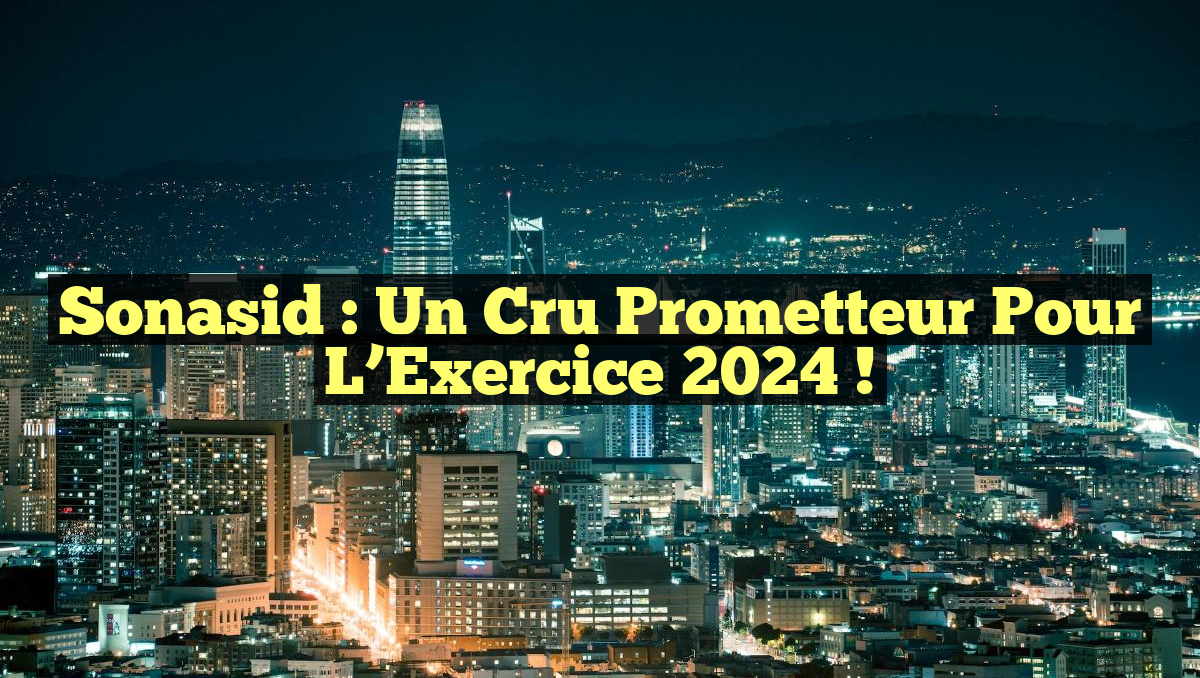 Sonasid : Un Cru Prometteur pour l&rsquo;Exercice 2024 !