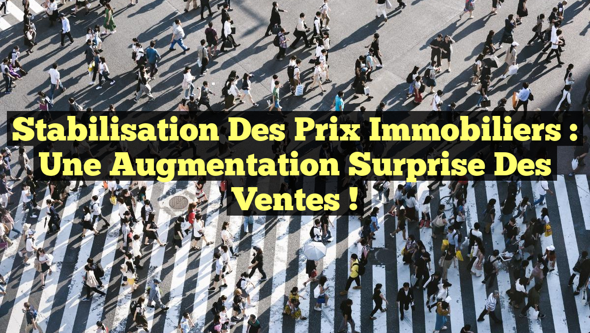 Stabilisation des Prix Immobiliers : Une Augmentation Surprise des Ventes !
