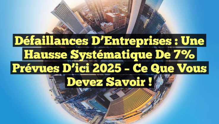 Défaillances d’Entreprises : Une Hausse Systématique de 7% Prévues d’ici 2025 – Ce Que Vous Devez Savoir !
