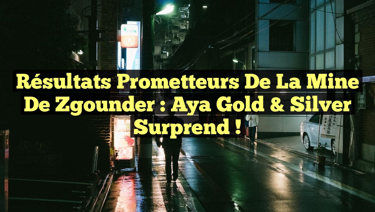 Résultats Prometteurs de la Mine de Zgounder : Aya Gold & Silver Surprend !