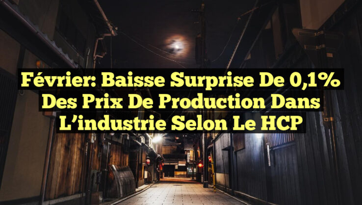 Février: Baisse surprise de 0,1% des prix de production dans l’industrie selon le HCP Février: Baisse surprise de 0,1% des prix de production dans l’industrie selon le HCP