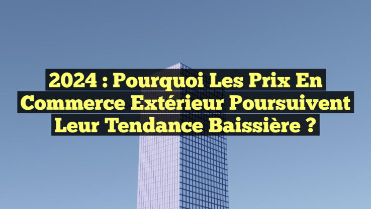 2024 : Pourquoi les Prix en Commerce Extérieur Poursuivent Leur Tendance Baissière ?