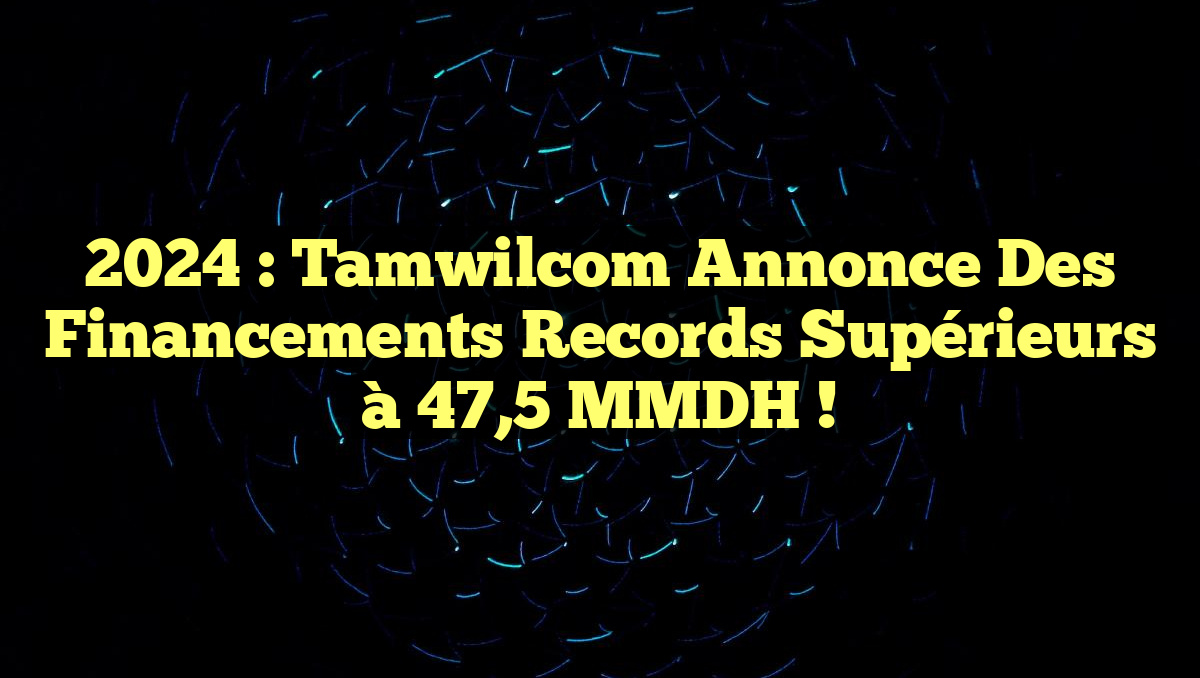 2024 : Tamwilcom annonce des financements records supérieurs à 47,5 MMDH !