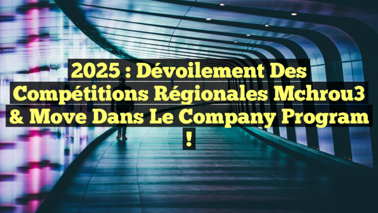 2025 : Dévoilement des Compétitions Régionales Mchrou3 & Move dans le Company Program !
