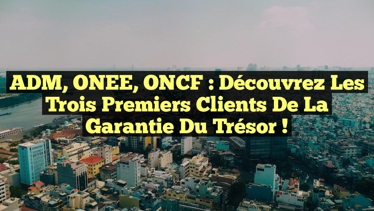 ADM, ONEE, ONCF : Découvrez les Trois Premiers Clients de la Garantie du Trésor !