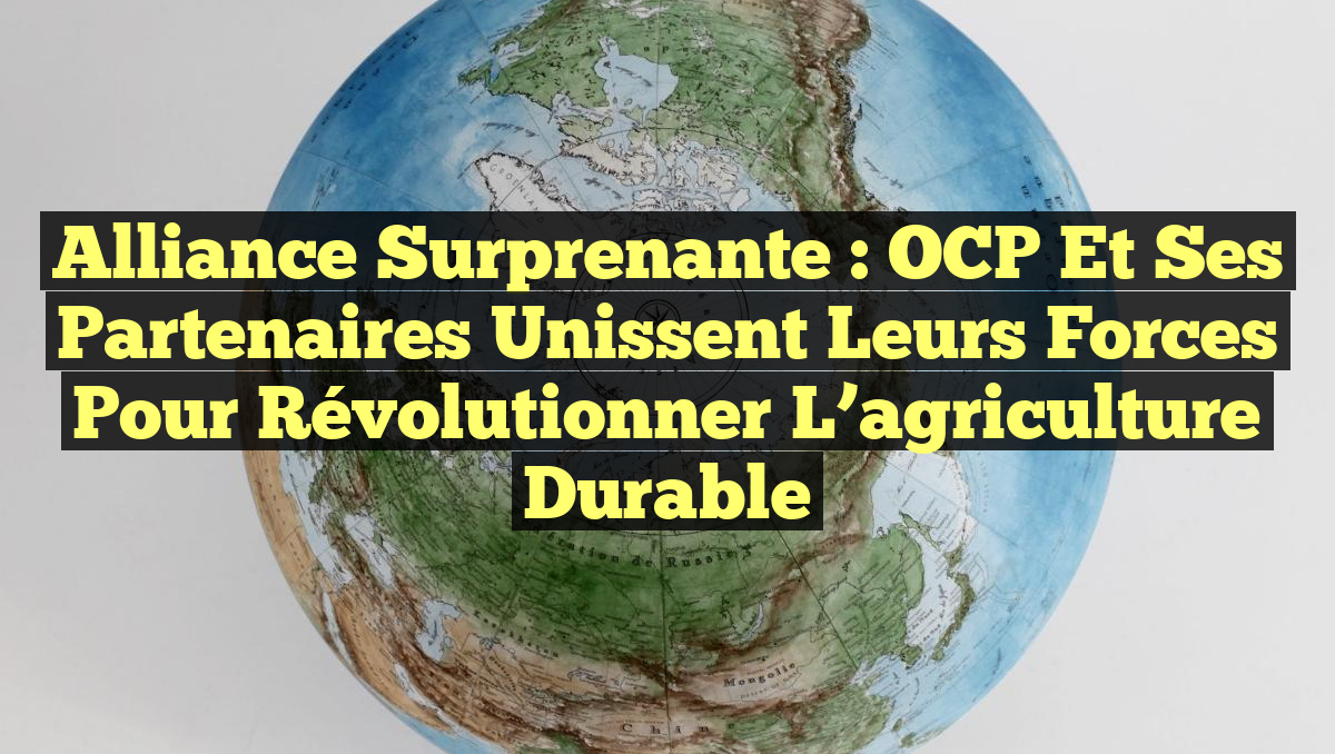 Alliance surprenante : OCP et ses partenaires unissent leurs forces pour révolutionner l&rsquo;agriculture durable