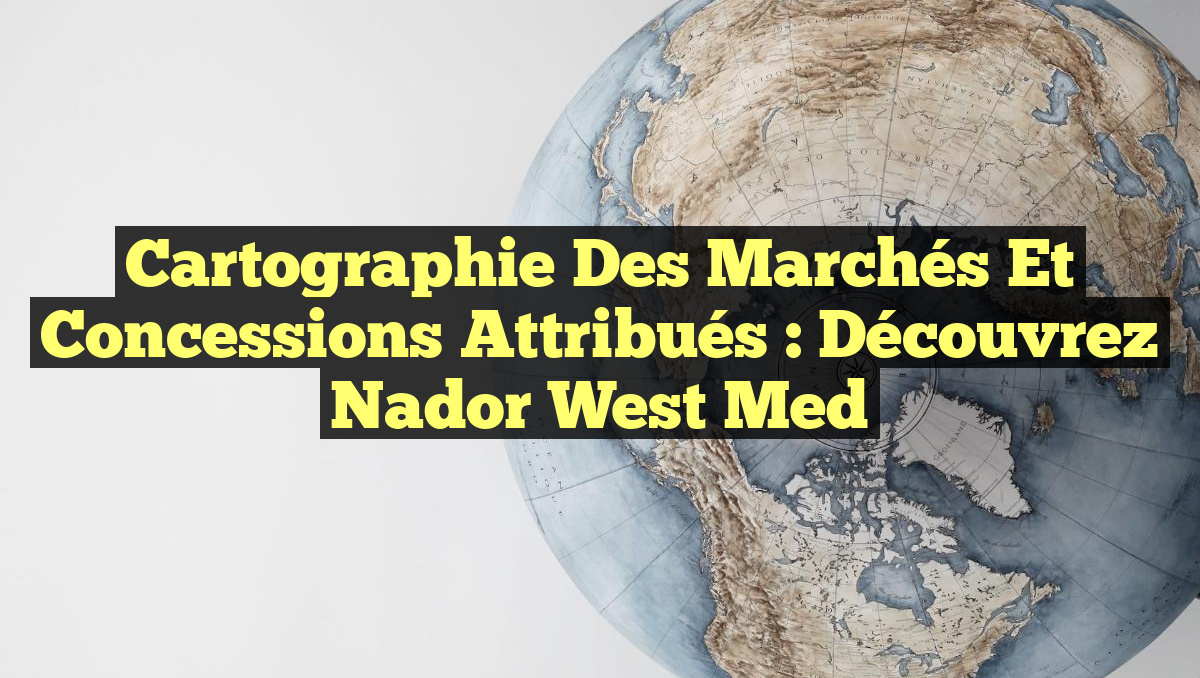 Cartographie des Marchés et Concessions Attribués : Découvrez Nador West Med