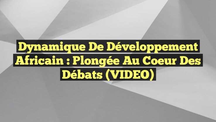 Dynamique de Développement Africain : Plongée au Coeur des Débats (VIDEO)