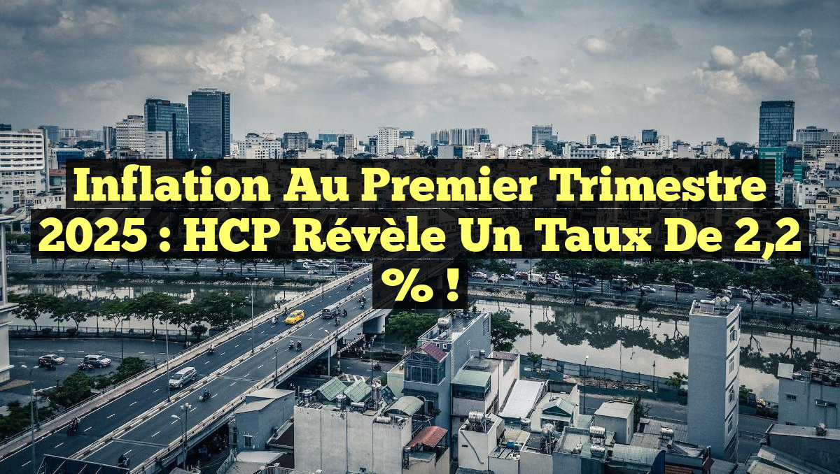 Inflation au Premier Trimestre 2025 : HCP Révèle un Taux de 2,2 % !