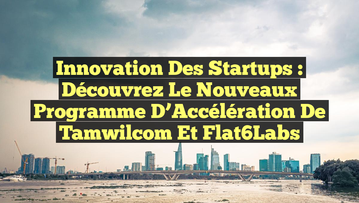 Innovation des Startups : Découvrez le Nouveaux Programme d’Accélération de Tamwilcom et Flat6Labs