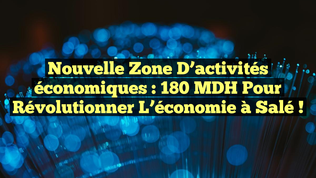 Nouvelle zone d&rsquo;activités économiques : 180 MDH pour révolutionner l&rsquo;économie à Salé !