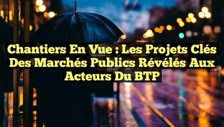 Chantiers en Vue : Les Projets Clés des Marchés Publics Révélés aux Acteurs du BTP