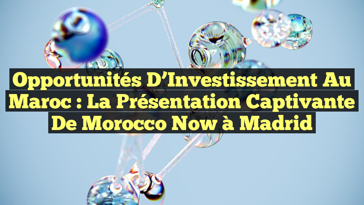 Opportunités d’Investissement au Maroc : La Présentation Captivante de Morocco Now à Madrid