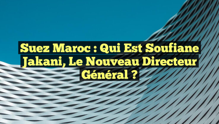 Suez Maroc : Qui est Soufiane Jakani, le nouveau directeur général ?