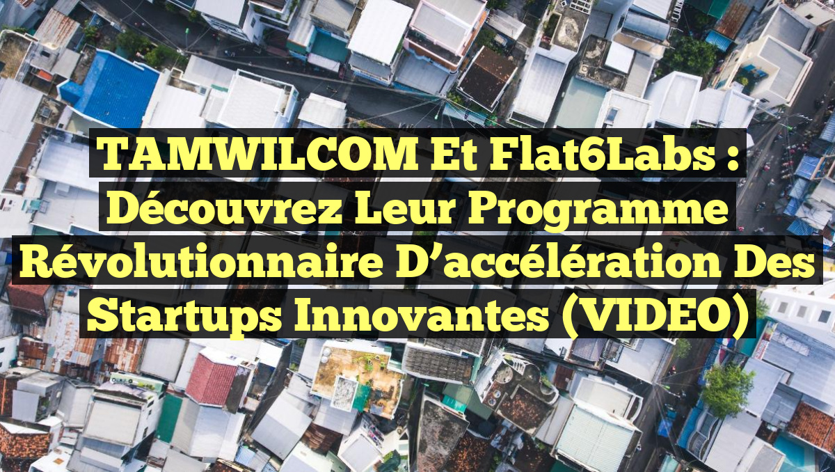TAMWILCOM et Flat6Labs : Découvrez leur programme révolutionnaire d’accélération des startups innovantes (VIDEO)