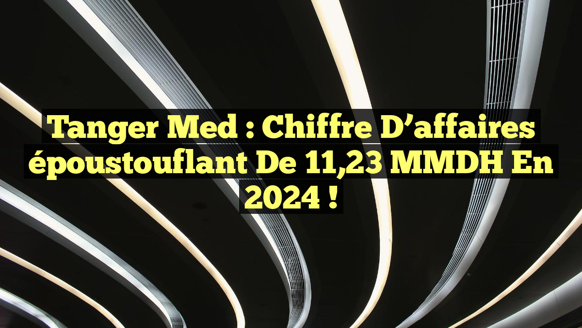 Tanger Med : Chiffre d&rsquo;affaires époustouflant de 11,23 MMDH en 2024 !