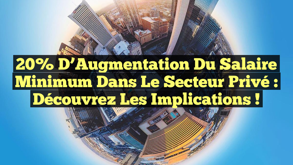 20% d'Augmentation du Salaire Minimum dans le Secteur Privé : Découvrez ...