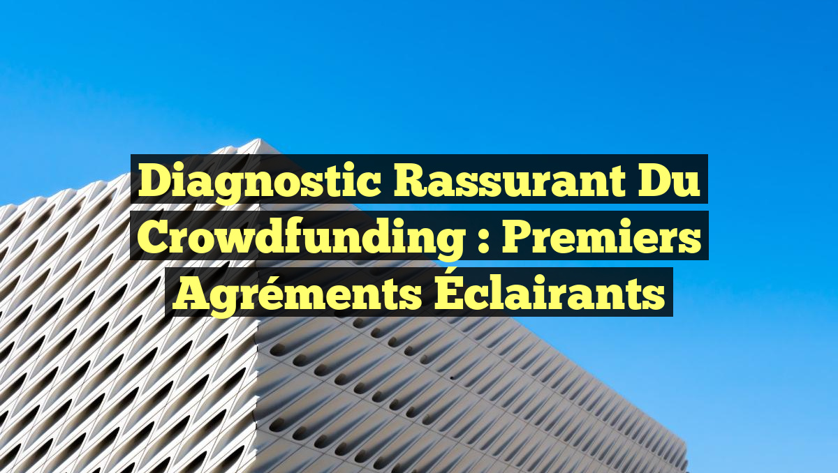Diagnostic Rassurant du Crowdfunding : Premiers Agréments Éclairants