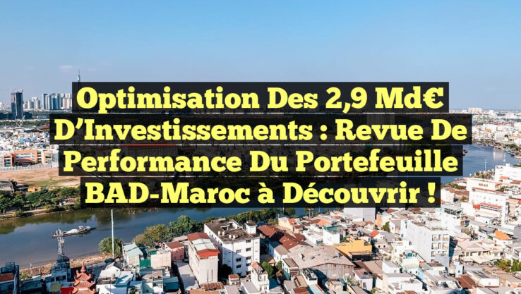 Optimisation des 2,9 Md€ d’Investissements : Revue de Performance du Portefeuille BAD-Maroc à Découvrir !