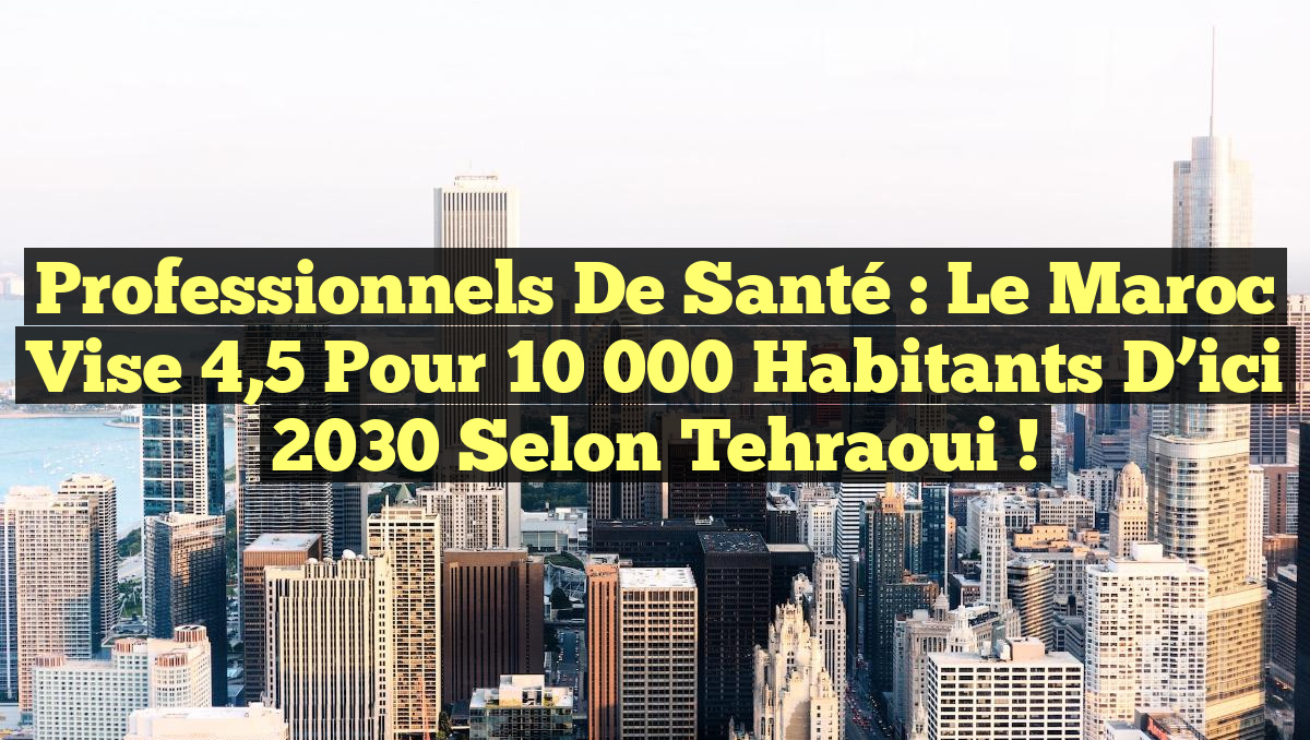 Professionnels de santé : Le Maroc vise 4,5 pour 10 000 habitants d’ici 2030 selon Tehraoui !