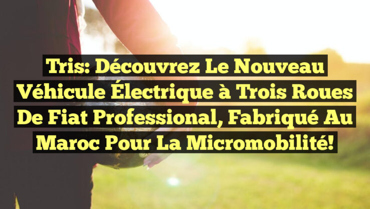 Tris: Découvrez le Nouveau Véhicule Électrique à Trois Roues de Fiat Professional, Fabriqué au Maroc pour la Micromobilité!