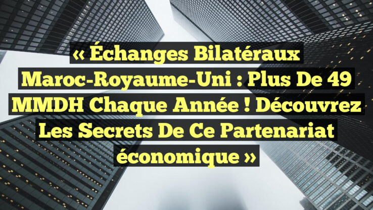 « Échanges bilatéraux Maroc-Royaume-Uni : Plus de 49 MMDH chaque année ! Découvrez les secrets de ce partenariat économique »