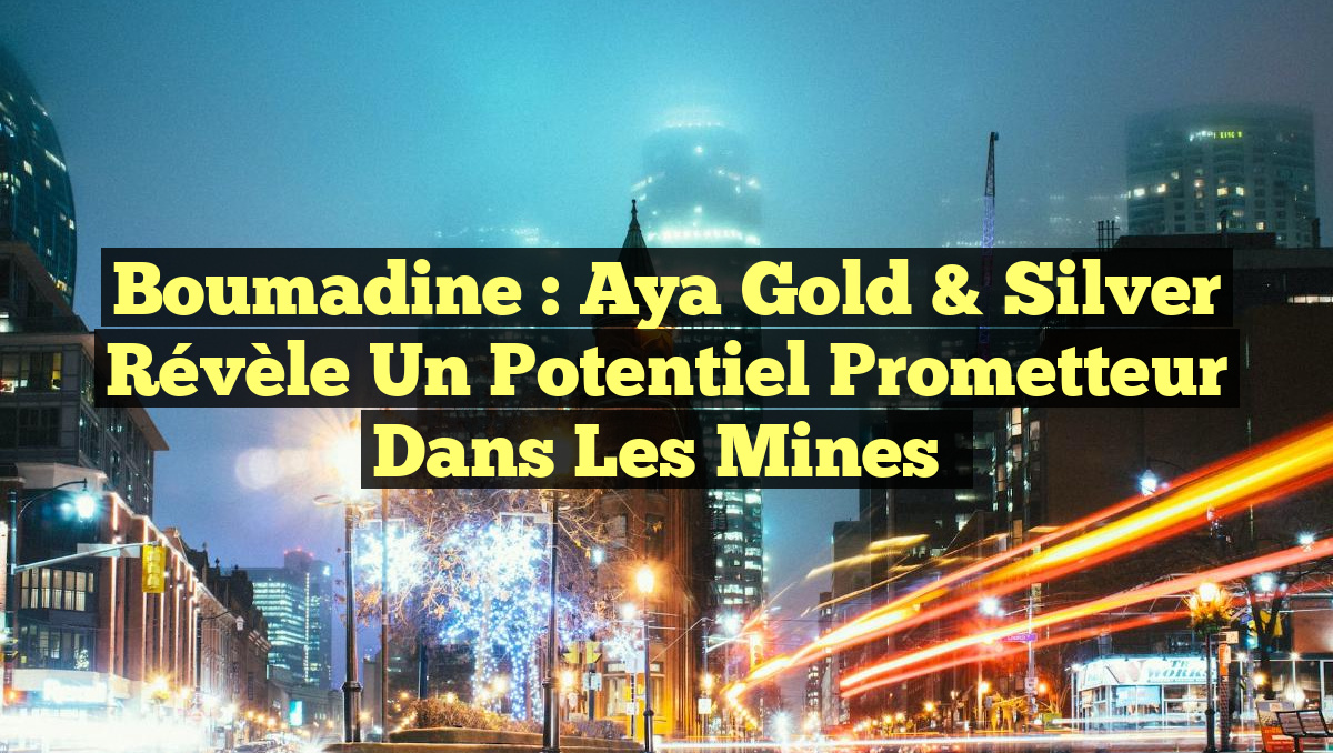Boumadine : Aya Gold & Silver Révèle un Potentiel Prometteur dans les Mines！